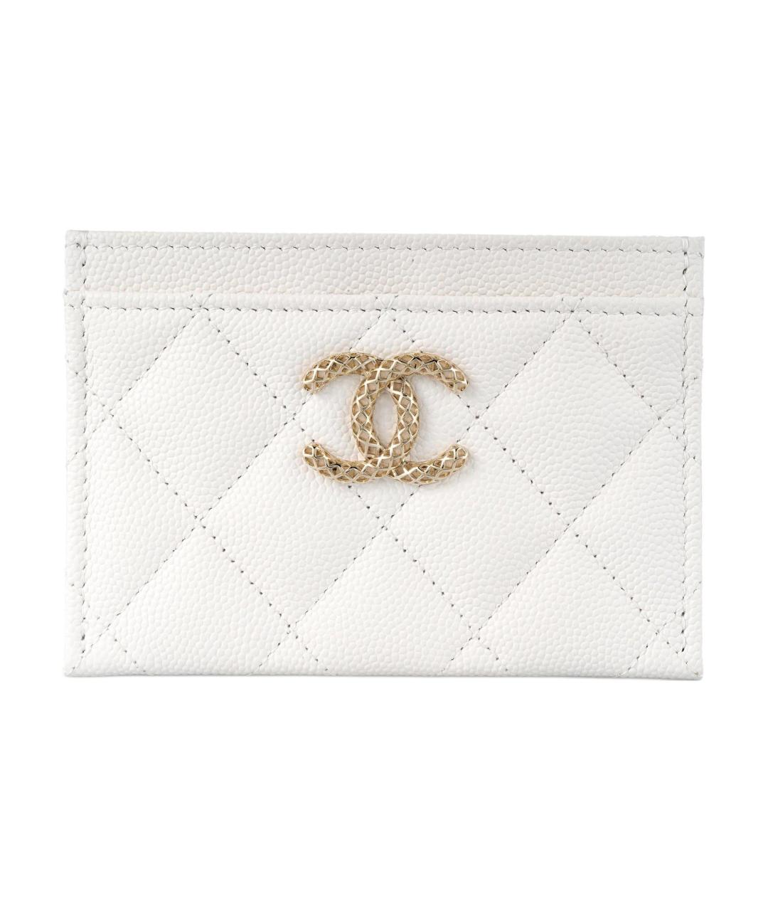 CHANEL Белый кожаный кардхолдер, фото 1