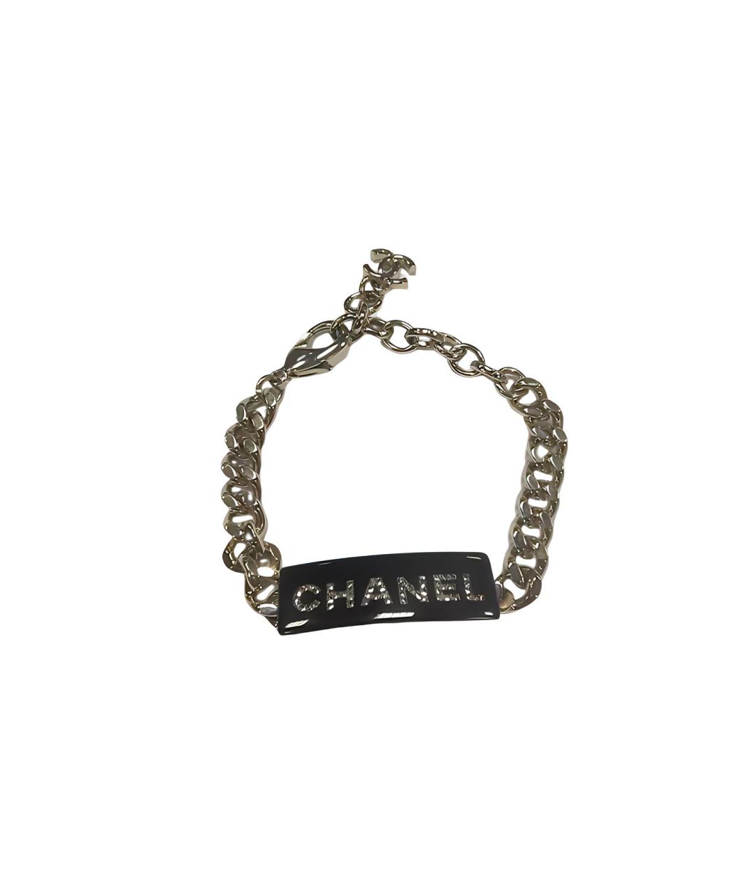 CHANEL Черный металлический браслет, фото 3