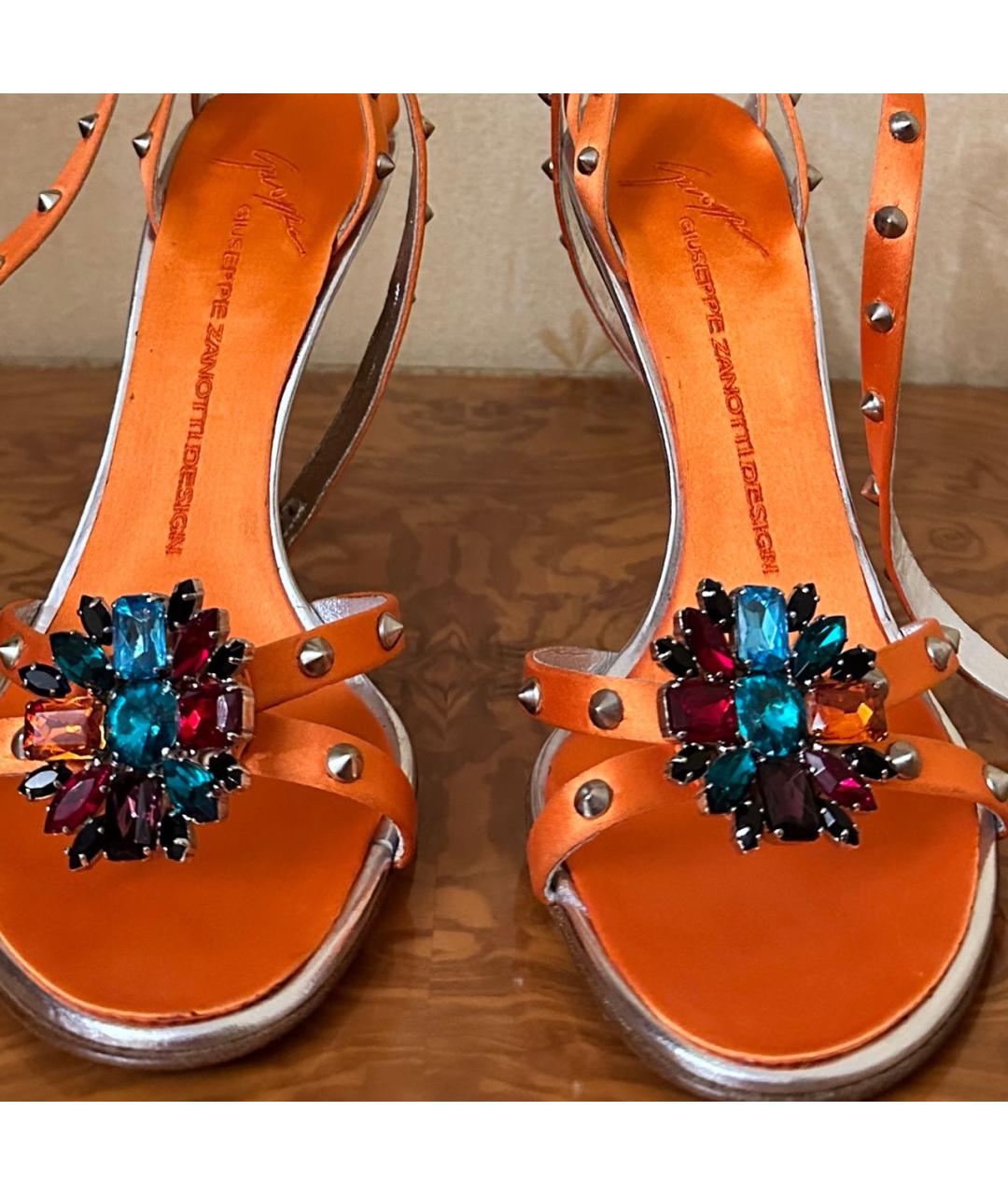 GIUSEPPE ZANOTTI DESIGN Оранжевое текстильные босоножки, фото 8