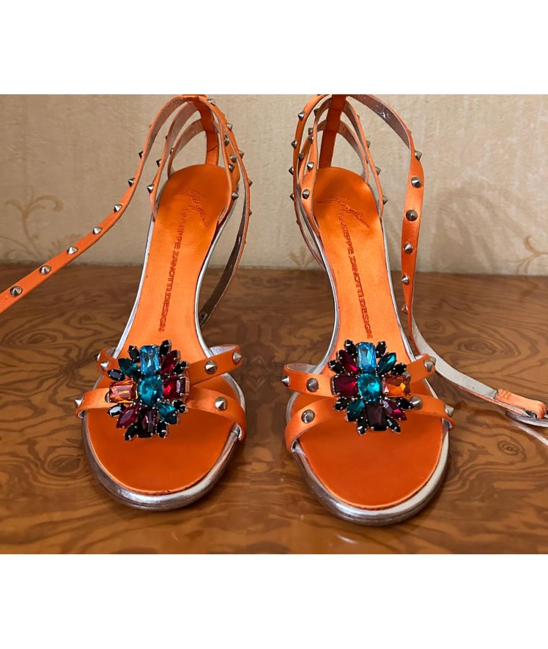 GIUSEPPE ZANOTTI DESIGN Оранжевое текстильные босоножки, фото 2
