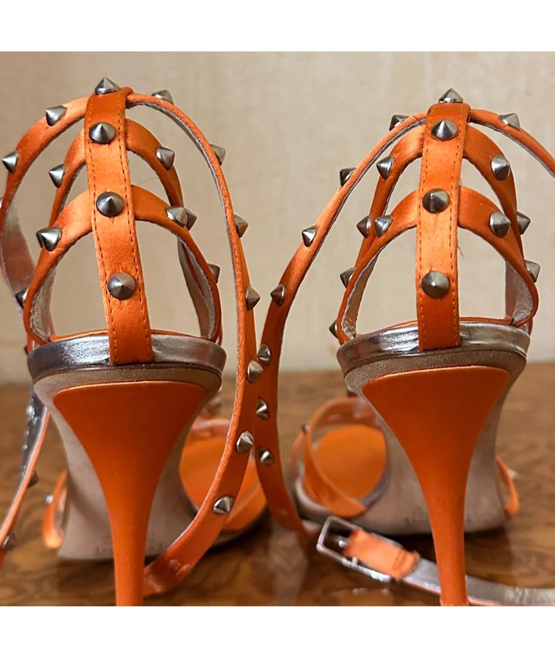 GIUSEPPE ZANOTTI DESIGN Оранжевое текстильные босоножки, фото 7