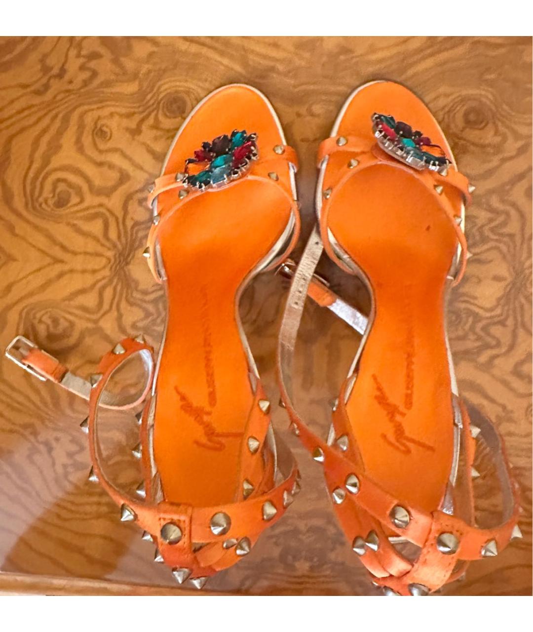 GIUSEPPE ZANOTTI DESIGN Оранжевое текстильные босоножки, фото 3