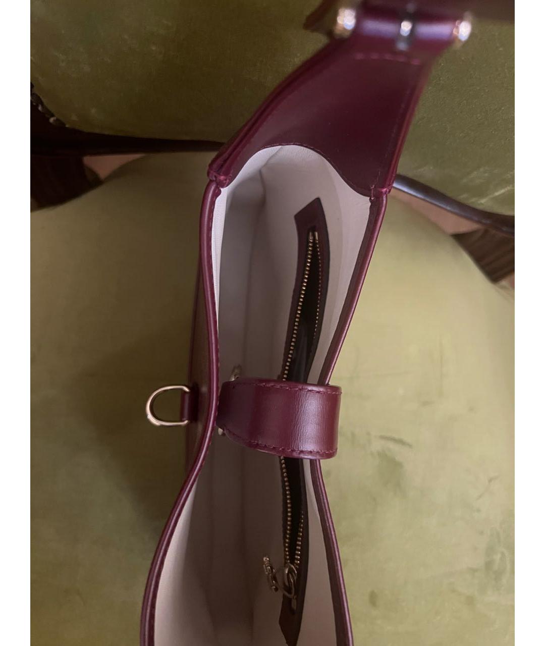 GUCCI Бордовая кожаная сумка с короткими ручками, фото 5
