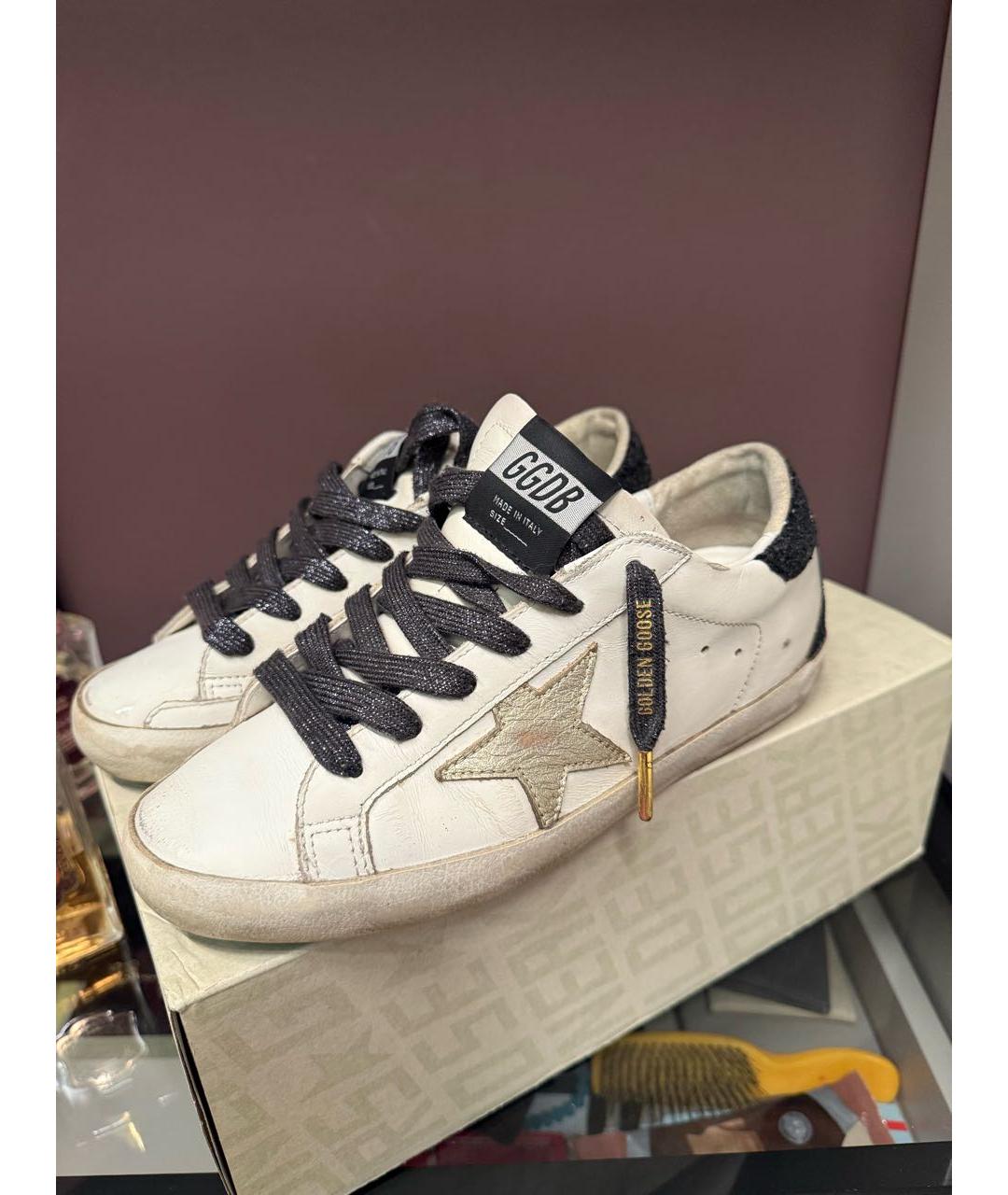 GOLDEN GOOSE DELUXE BRAND Белые кожаные кеды, фото 2