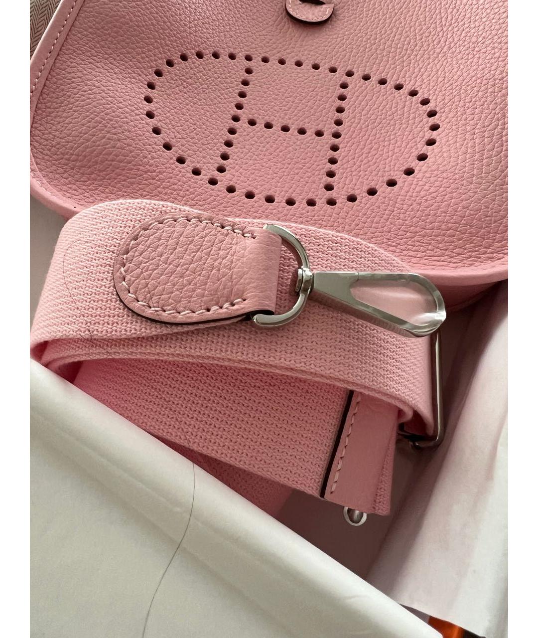 HERMES Розовая кожаная сумка через плечо, фото 3