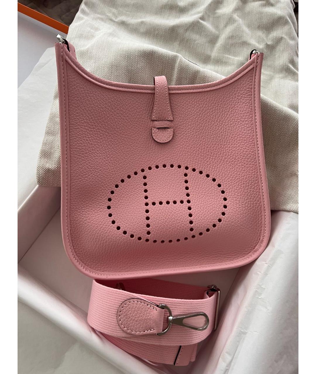 HERMES Розовая кожаная сумка через плечо, фото 5