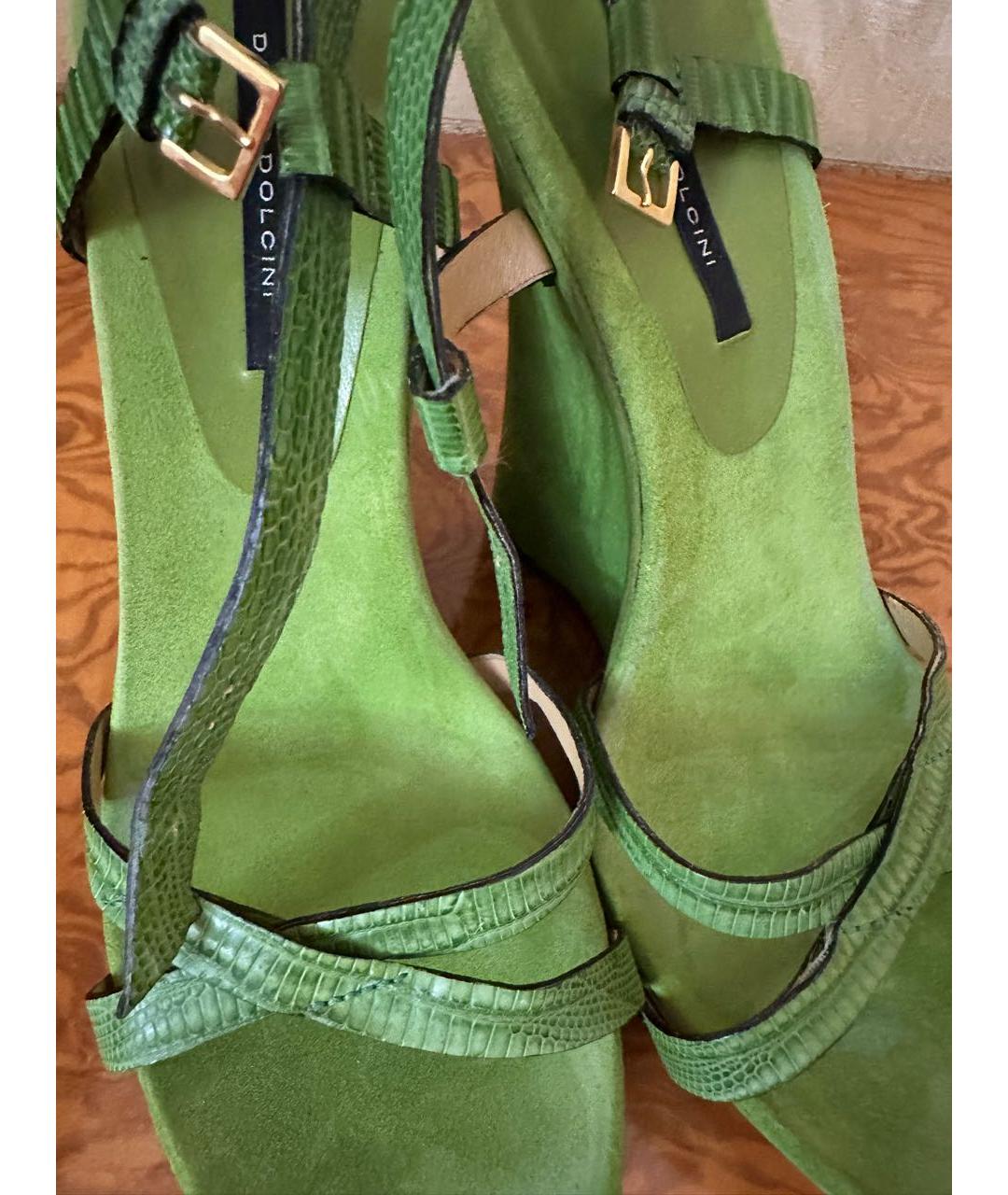 DIEGO M Салатовые замшевые босоножки, фото 5