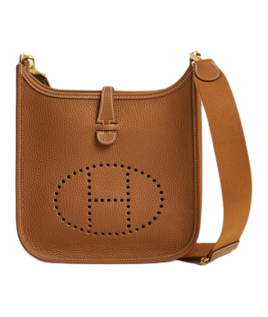 HERMES Коричневая кожаная сумка через плечо, фото 1