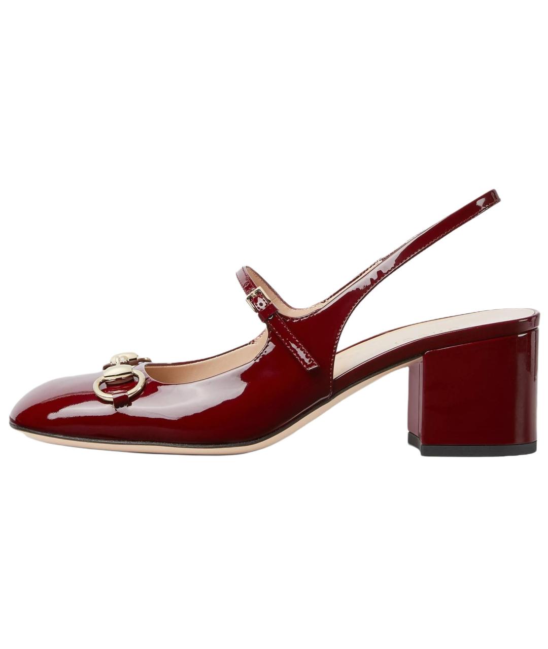 GUCCI Красные кожаные туфли, фото 2