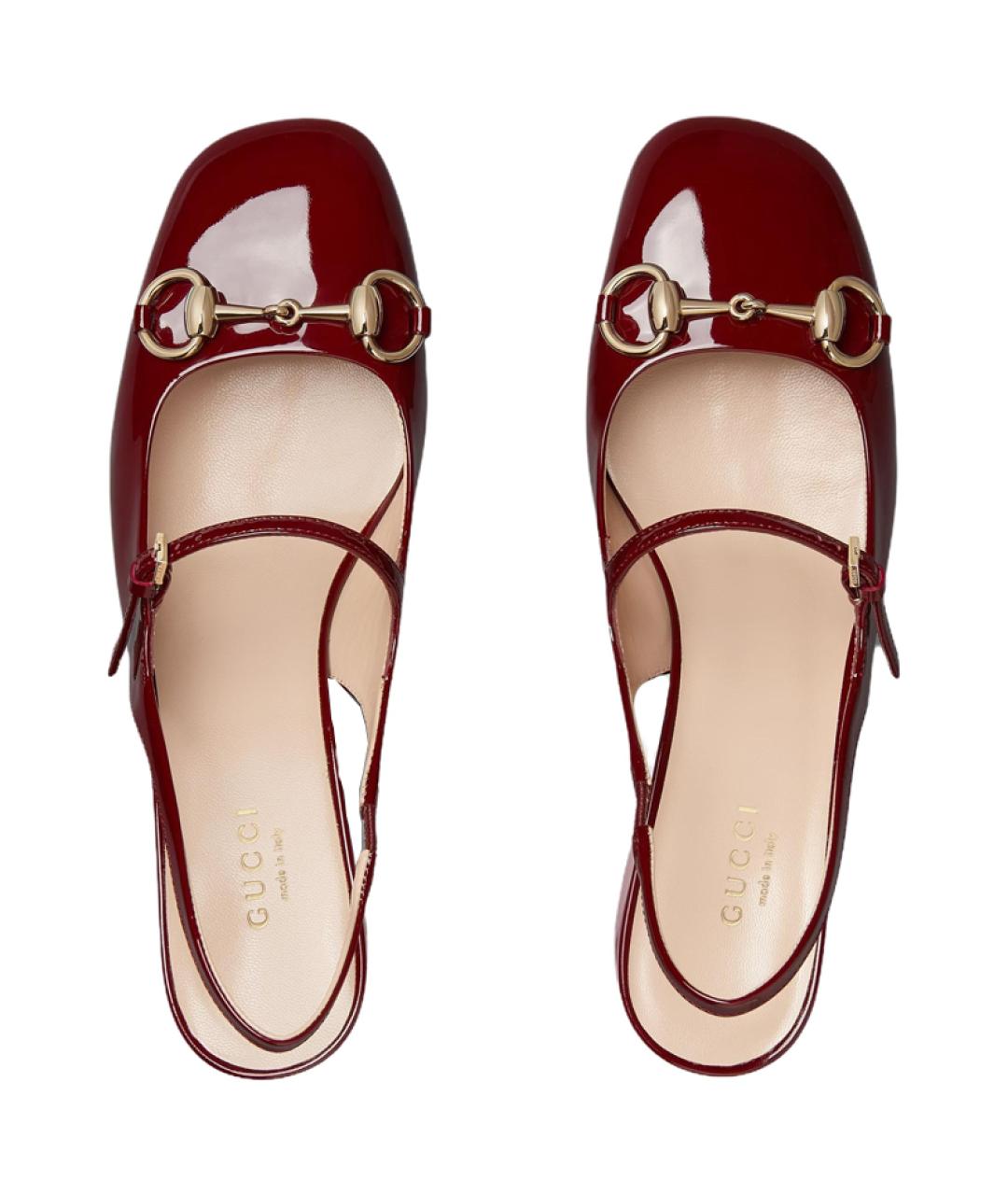 GUCCI Красные кожаные туфли, фото 4