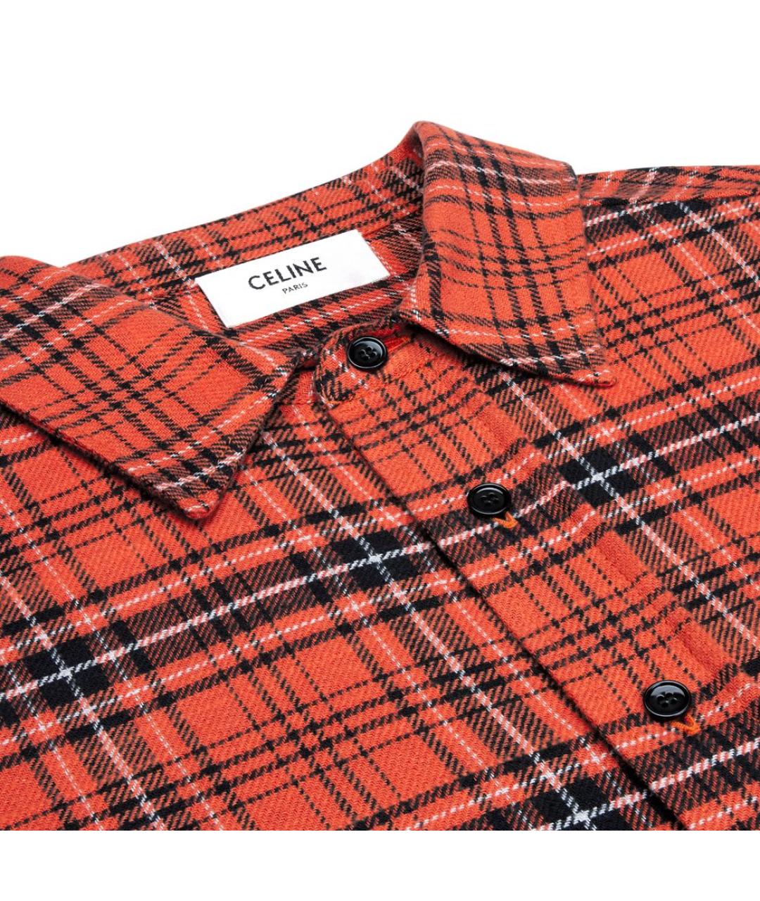 CELINE Оранжевая хлопковая кэжуал рубашка, фото 5