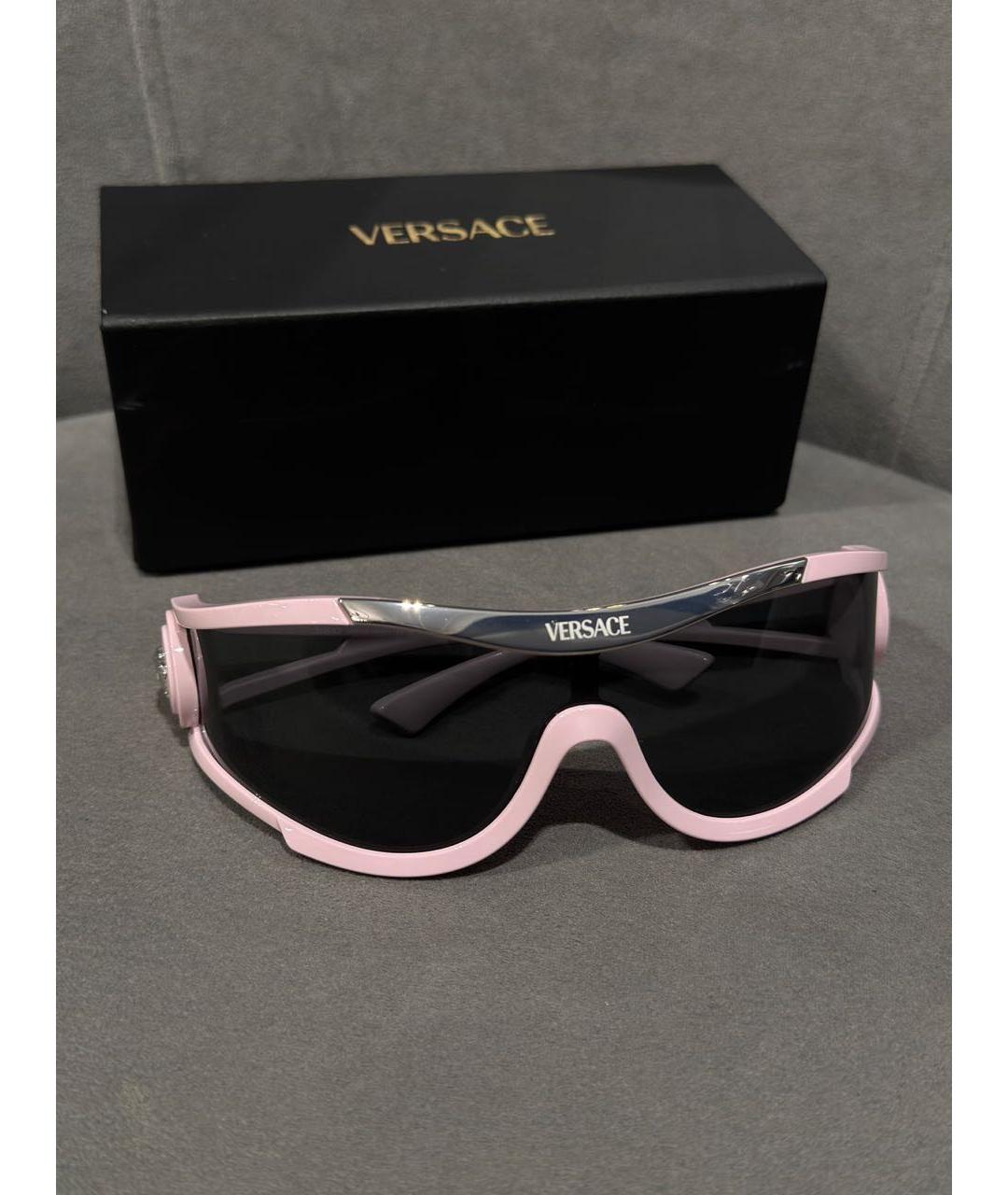 VERSACE Розовые пластиковые солнцезащитные очки, фото 3