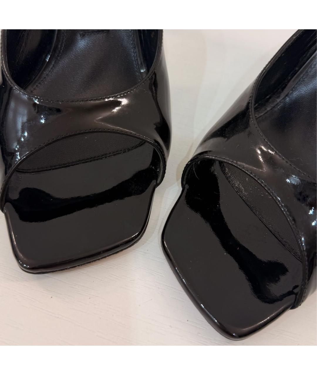 SERGIO ROSSI Черные босоножки из лакированной кожи, фото 3