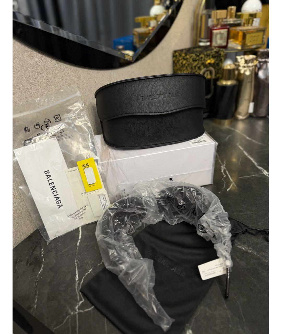 BALENCIAGA Коричневые пластиковые солнцезащитные очки, фото 4