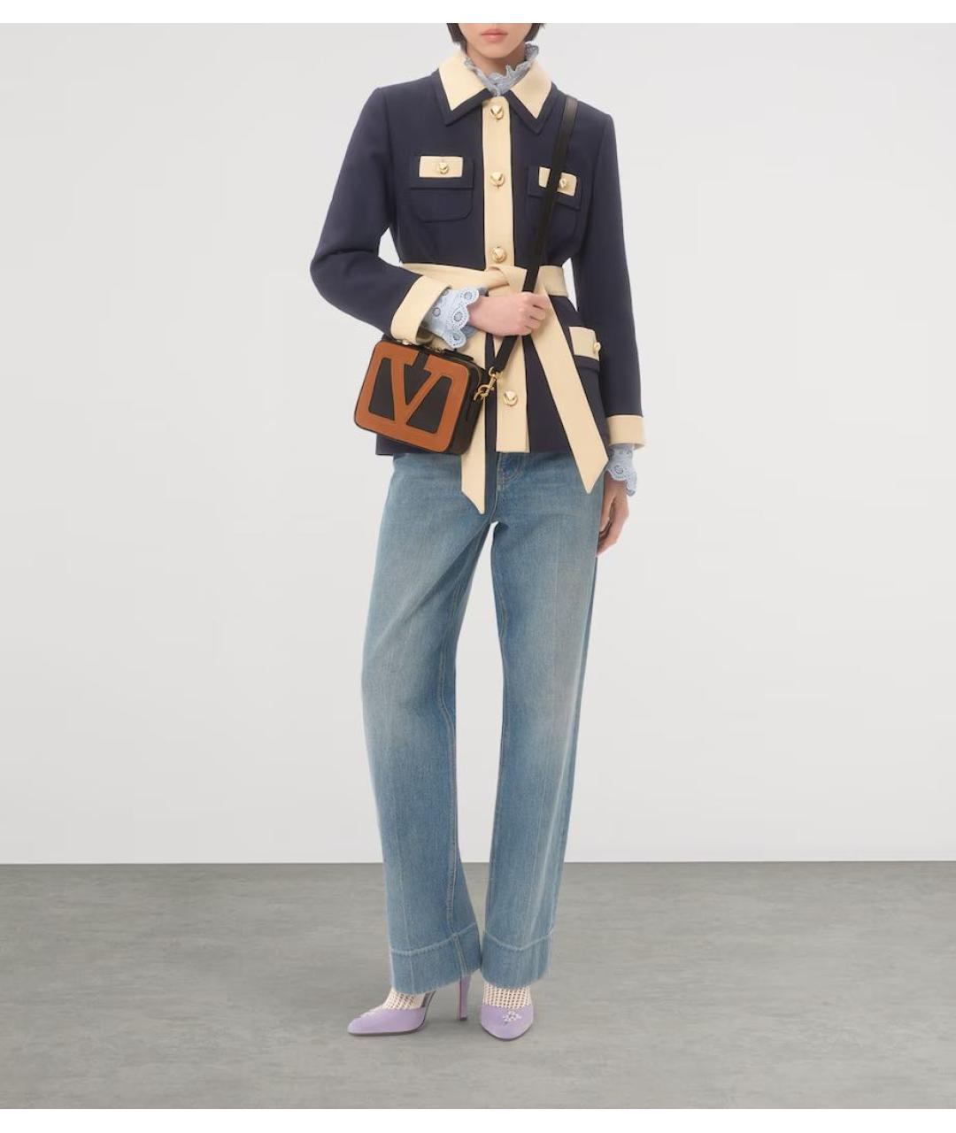 VALENTINO Коричневая кожаная сумка через плечо, фото 7