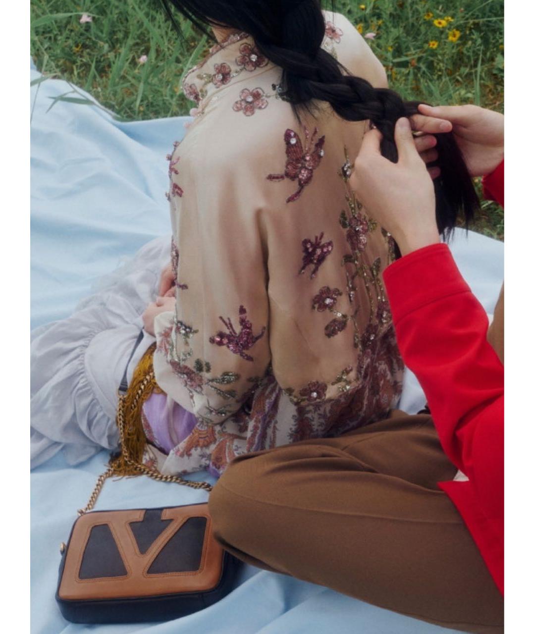 VALENTINO Коричневая кожаная сумка через плечо, фото 2