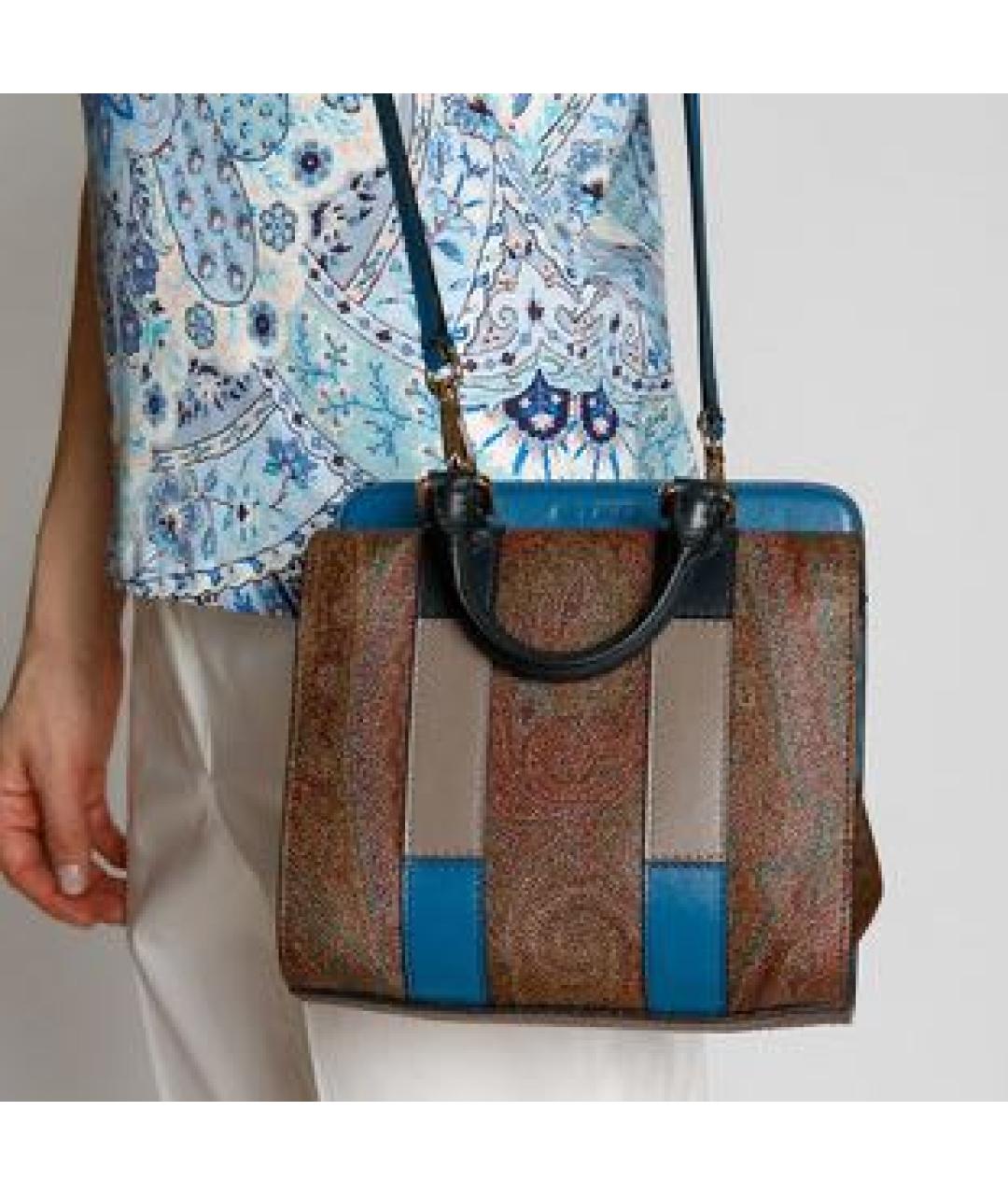 ETRO Коричневая сумка с короткими ручками, фото 4
