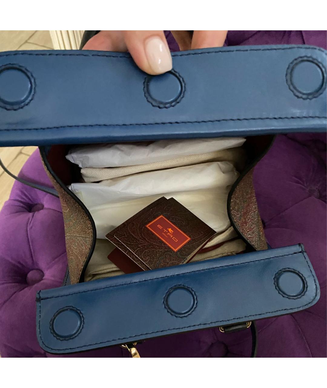 ETRO Коричневая сумка с короткими ручками, фото 8