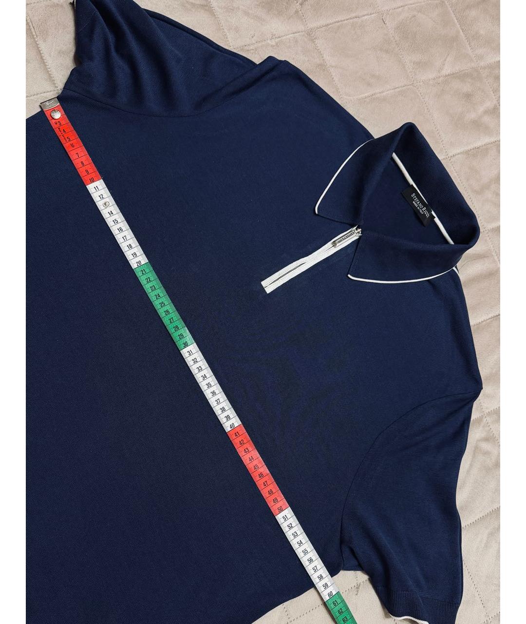 STEFANO RICCI Синее поло с коротким рукавом, фото 7