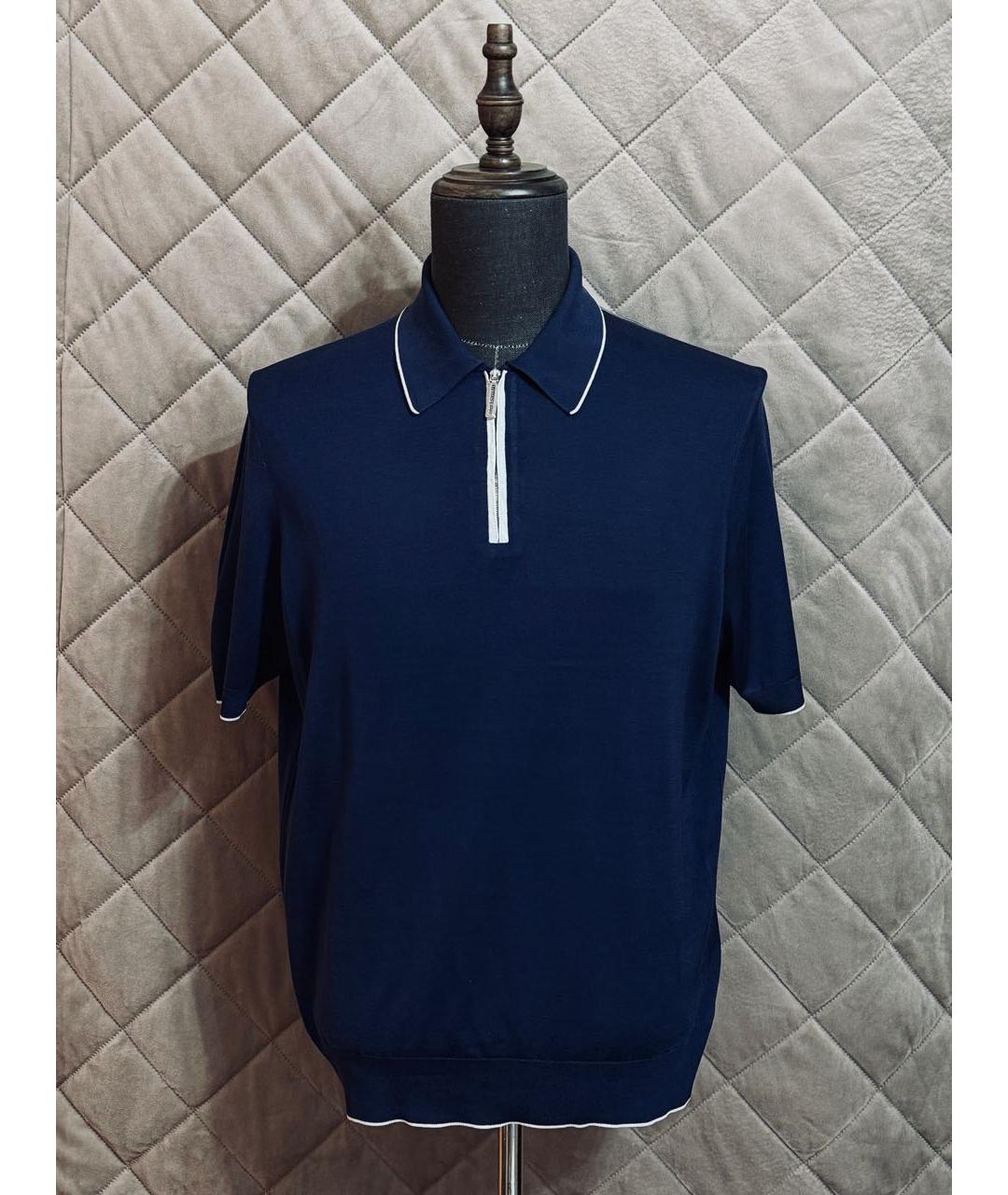 STEFANO RICCI Синее поло с коротким рукавом, фото 5