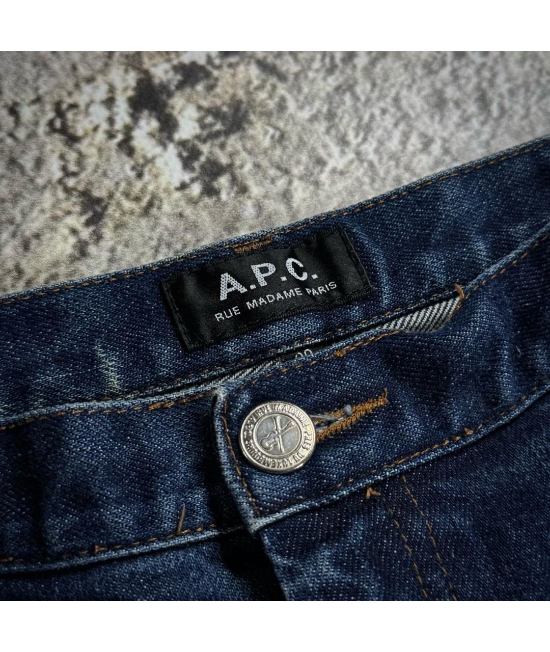 A.P.C. Темно-синие хлопковые джинсы слим, фото 3