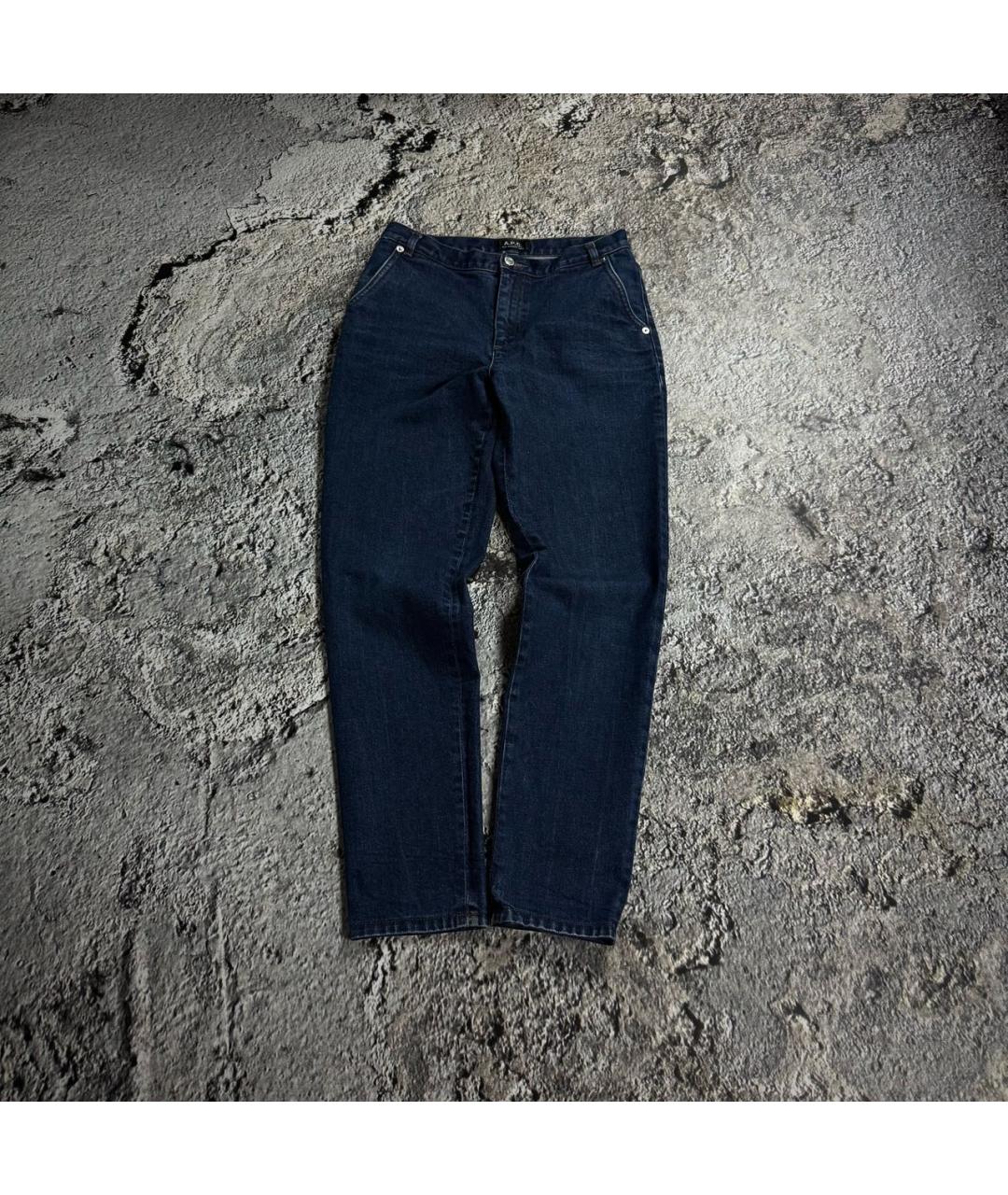 A.P.C. Темно-синие хлопковые джинсы слим, фото 9