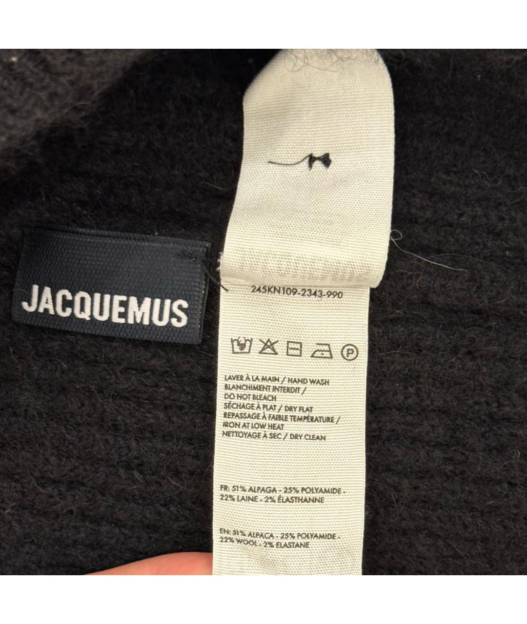 JACQUEMUS Черный шерстяной джемпер / свитер, фото 4