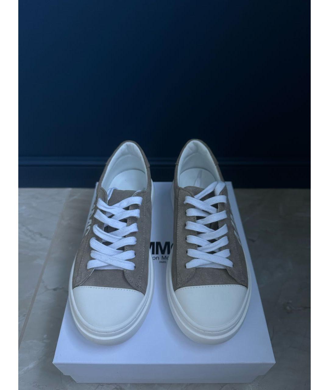 MM6 MAISON MARGIELA Бежевые замшевые кеды, фото 2