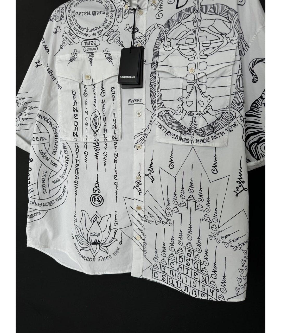 DSQUARED2 Белая кашемировая кэжуал рубашка, фото 4