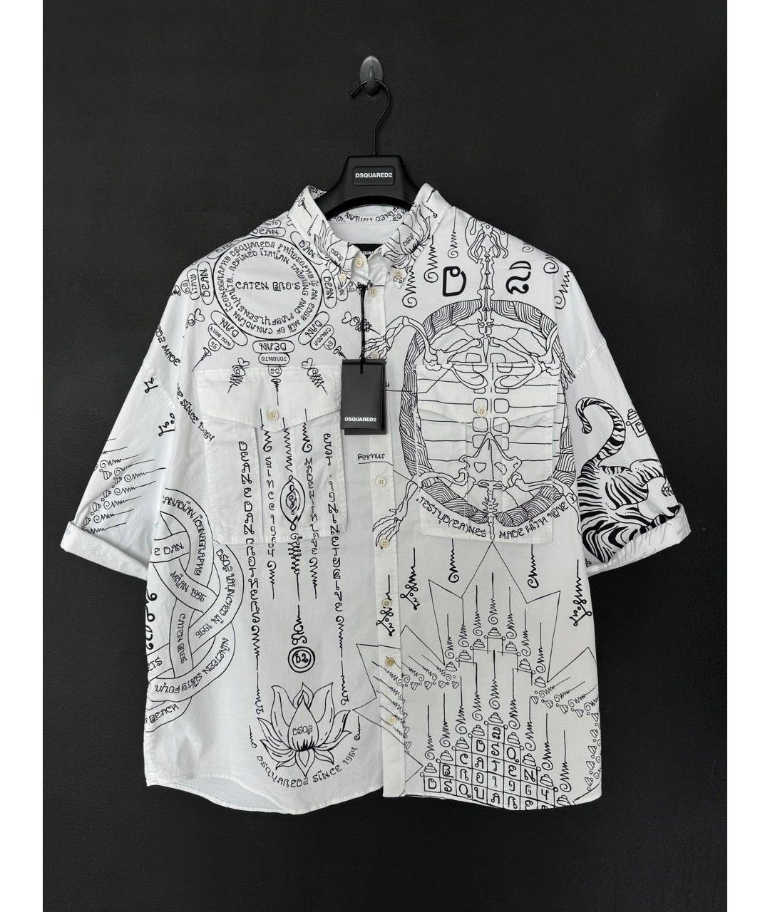 DSQUARED2 Белая кашемировая кэжуал рубашка, фото 9