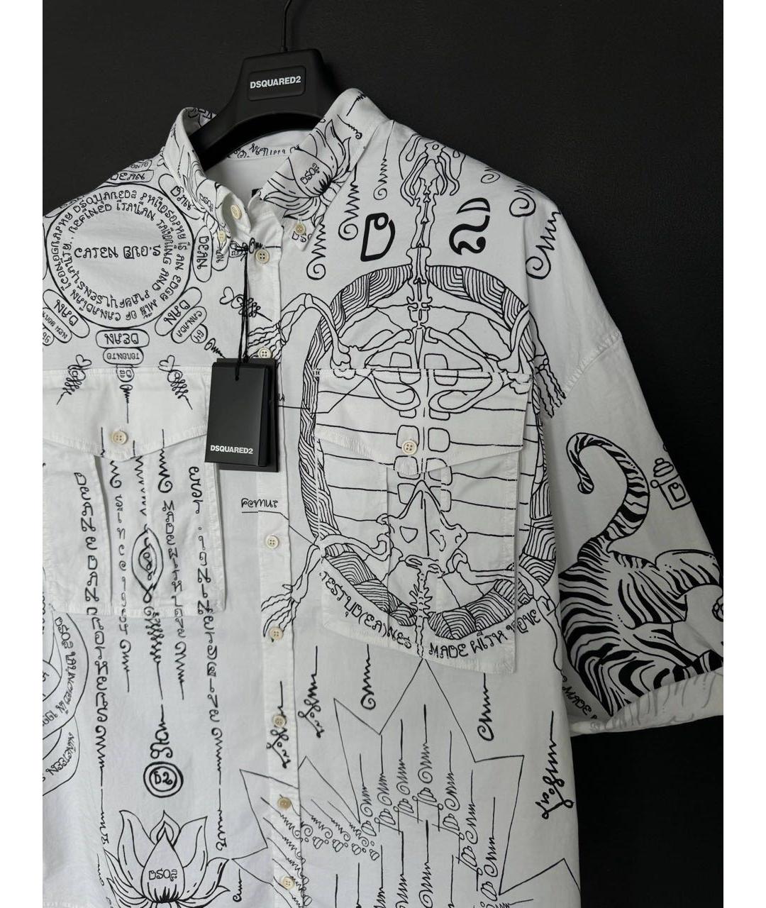 DSQUARED2 Белая кашемировая кэжуал рубашка, фото 2