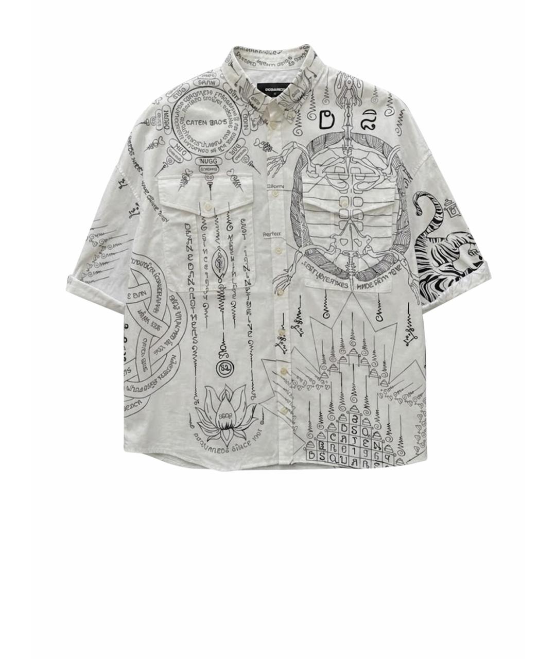 DSQUARED2 Белая кашемировая кэжуал рубашка, фото 1