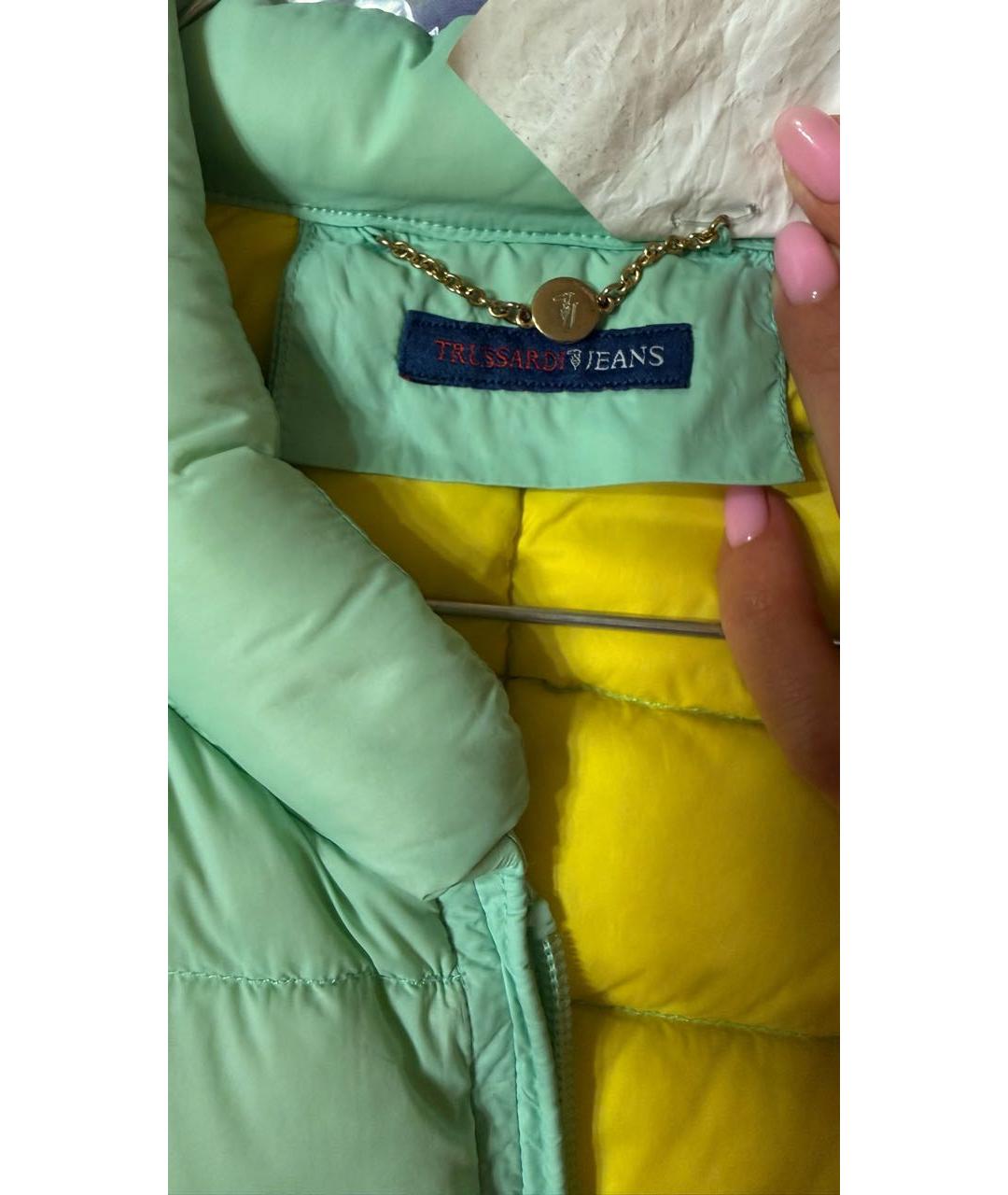 TRUSSARDI JEANS Зеленая полиамидовая куртка, фото 3