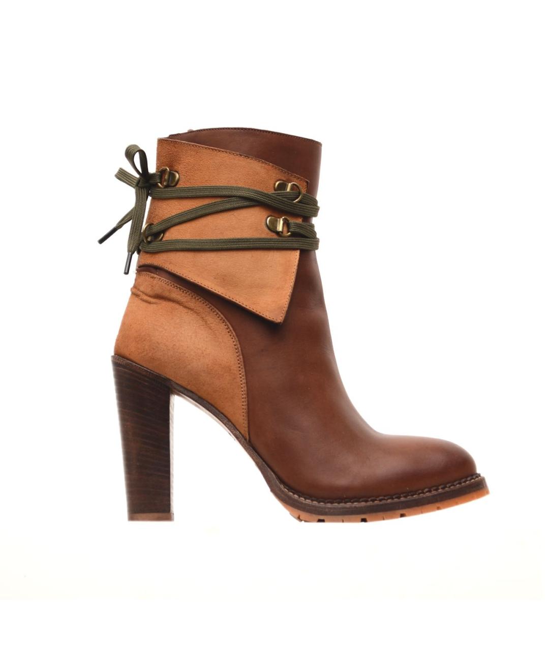 SARTORE Коричневые кожаные ботильоны, фото 9