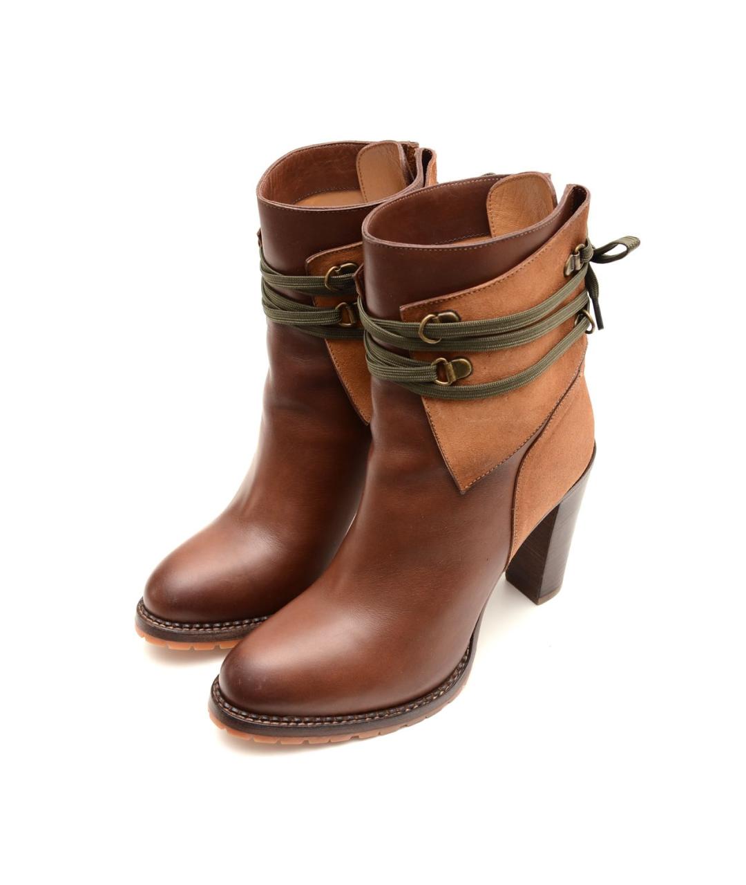 SARTORE Коричневые кожаные ботильоны, фото 2