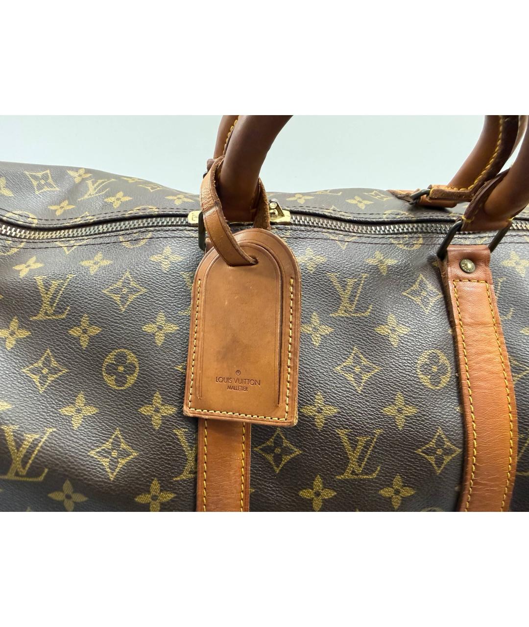 LOUIS VUITTON Коричневая кожаная дорожная/спортивная сумка, фото 3