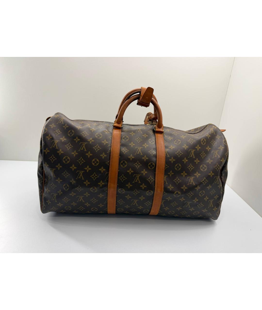 LOUIS VUITTON Коричневая кожаная дорожная/спортивная сумка, фото 7