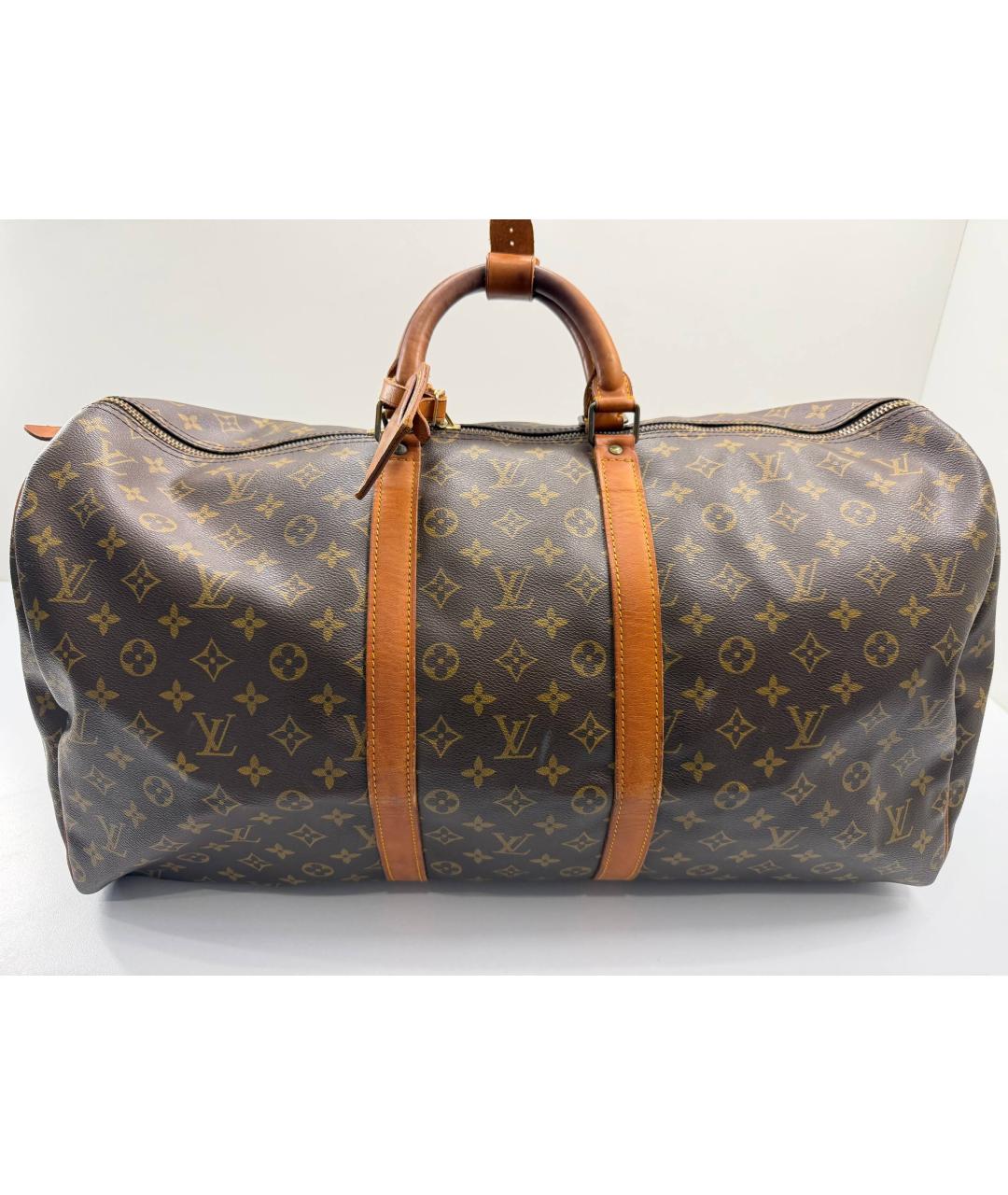 LOUIS VUITTON Коричневая кожаная дорожная/спортивная сумка, фото 2