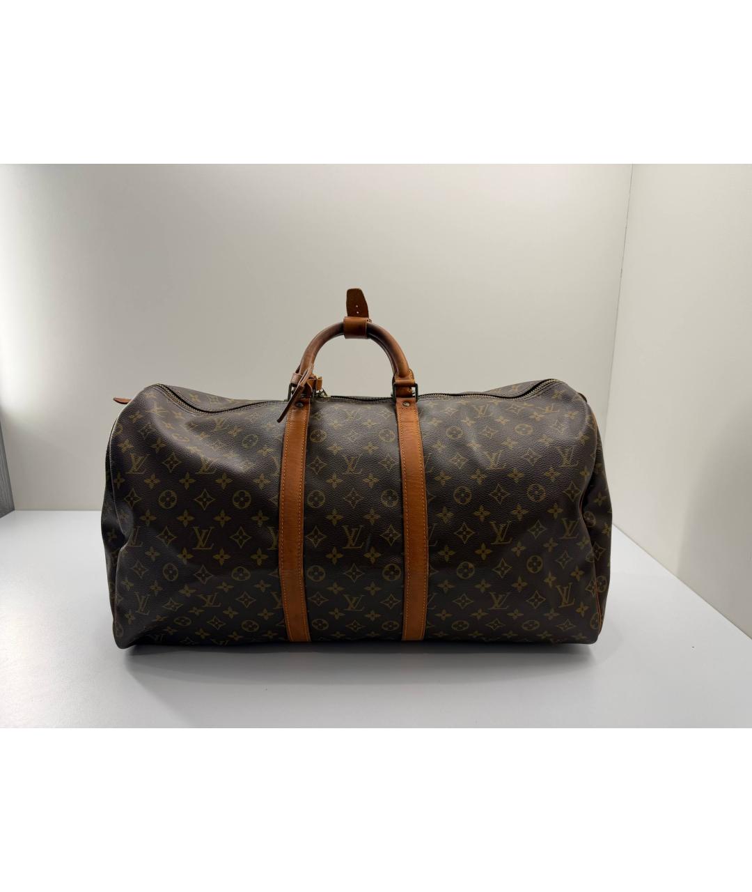 LOUIS VUITTON Коричневая кожаная дорожная/спортивная сумка, фото 10