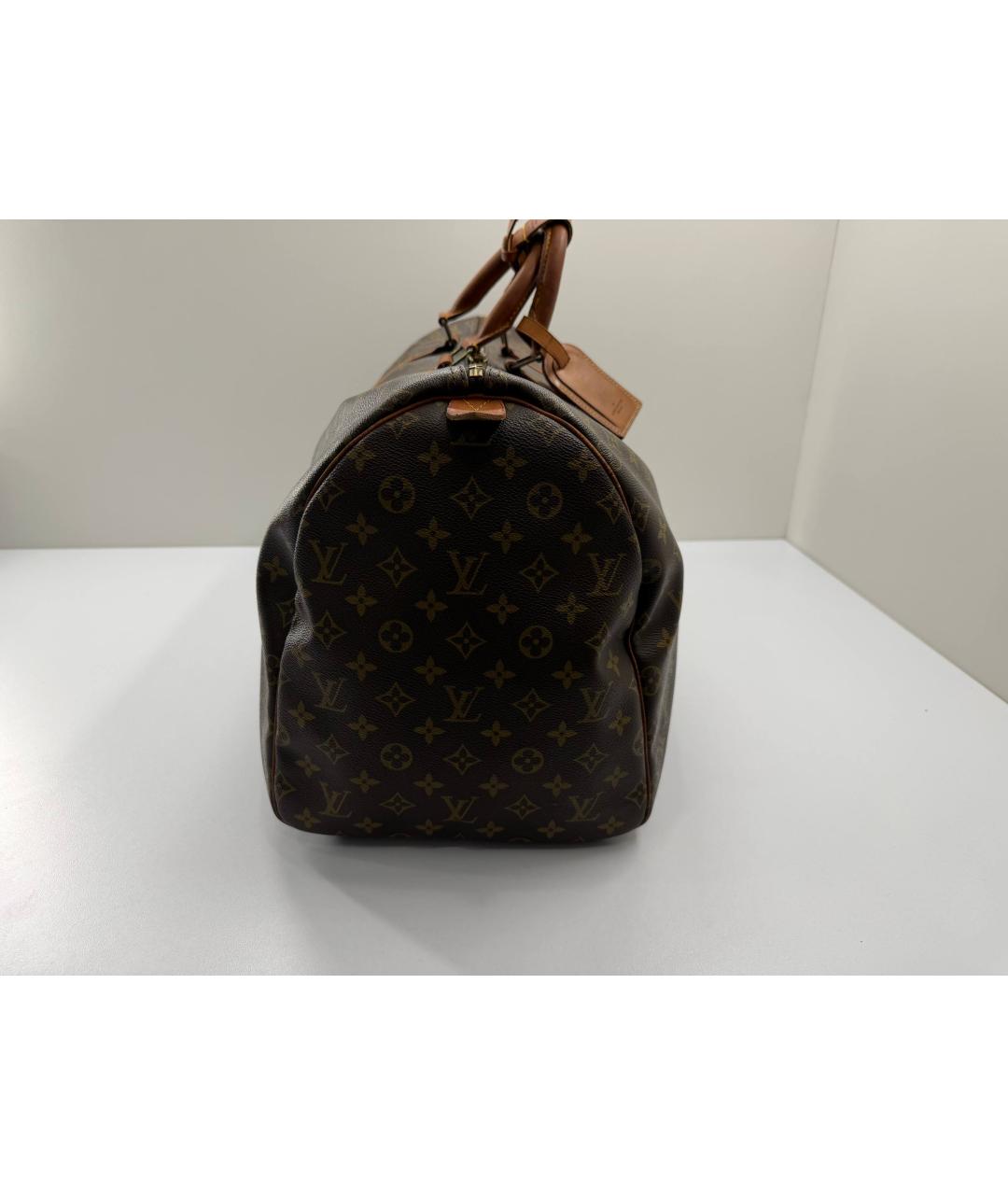 LOUIS VUITTON Коричневая кожаная дорожная/спортивная сумка, фото 9