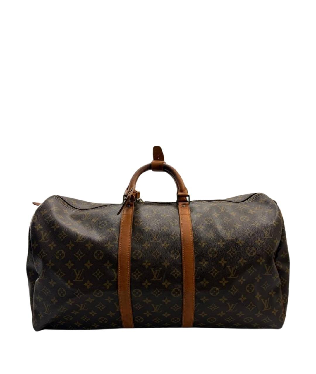 LOUIS VUITTON Коричневая кожаная дорожная/спортивная сумка, фото 1