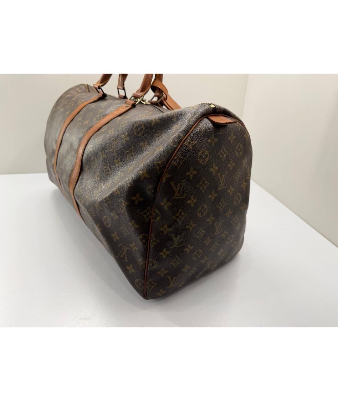 LOUIS VUITTON Коричневая кожаная дорожная/спортивная сумка, фото 8