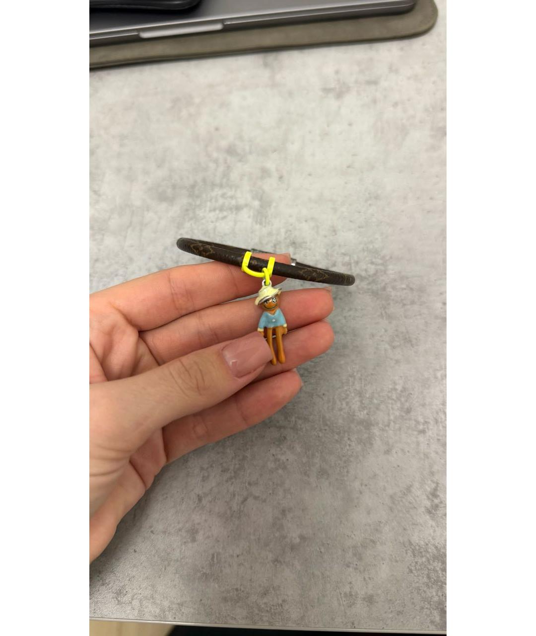 LOUIS VUITTON Коричневый кожаный браслет, фото 2