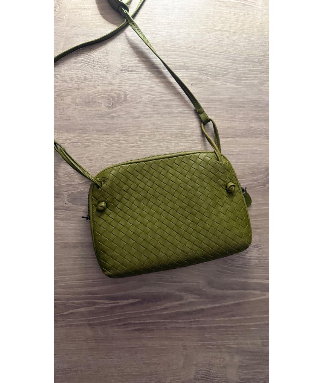 BOTTEGA VENETA Зеленая кожаная сумка через плечо, фото 8