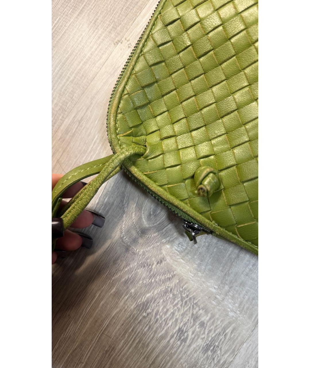 BOTTEGA VENETA Зеленая кожаная сумка через плечо, фото 6
