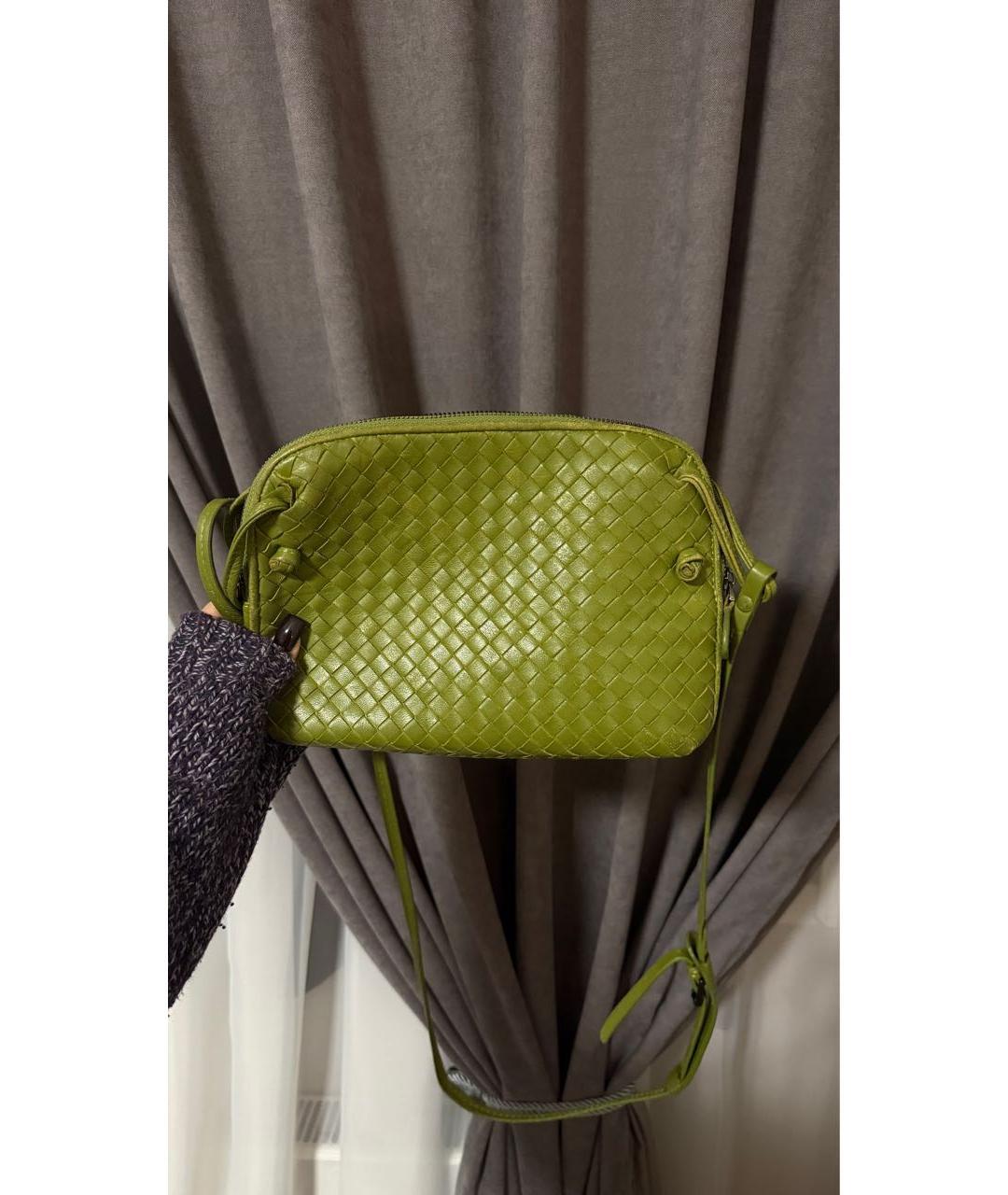 BOTTEGA VENETA Зеленая кожаная сумка через плечо, фото 2