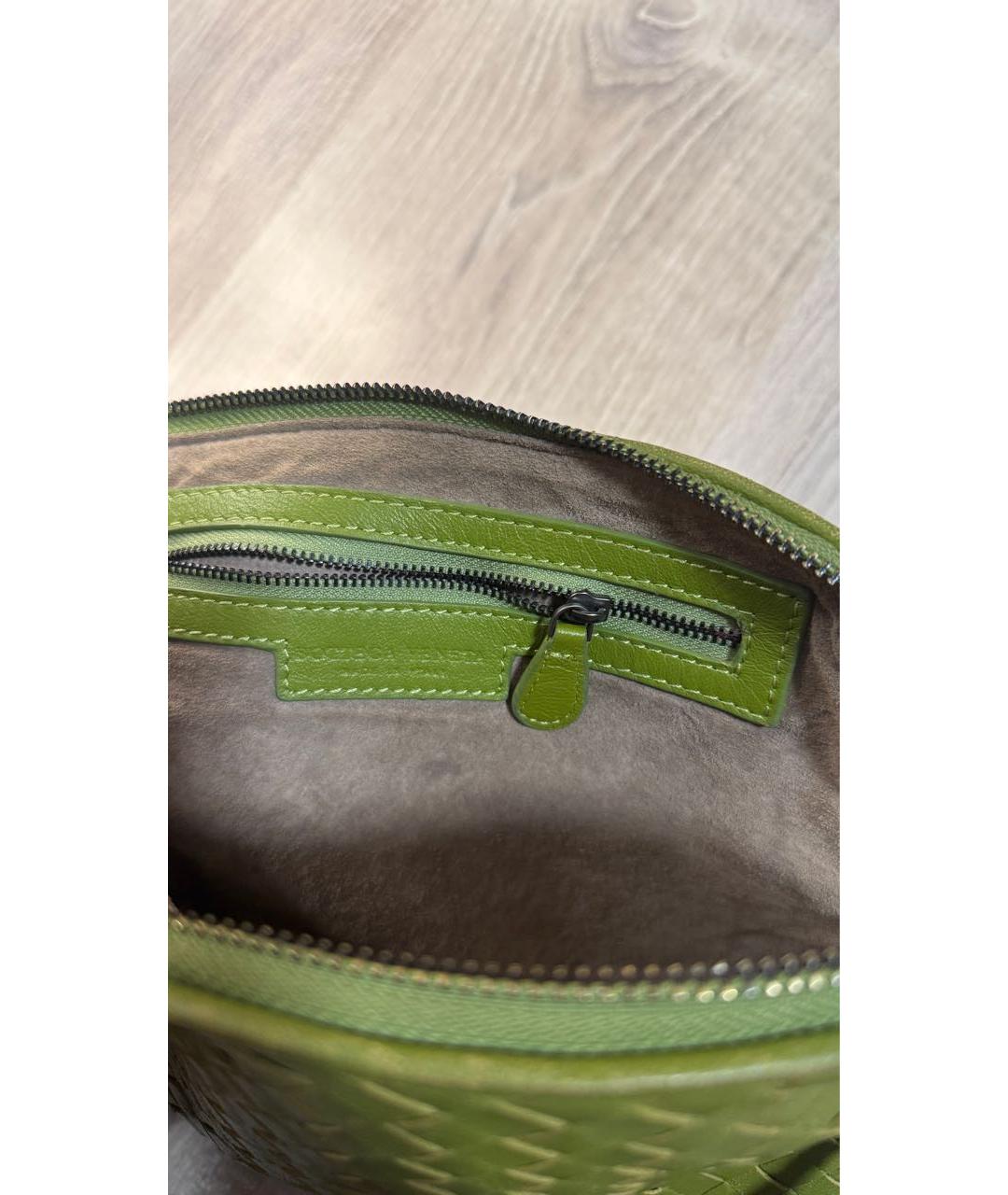 BOTTEGA VENETA Зеленая кожаная сумка через плечо, фото 7