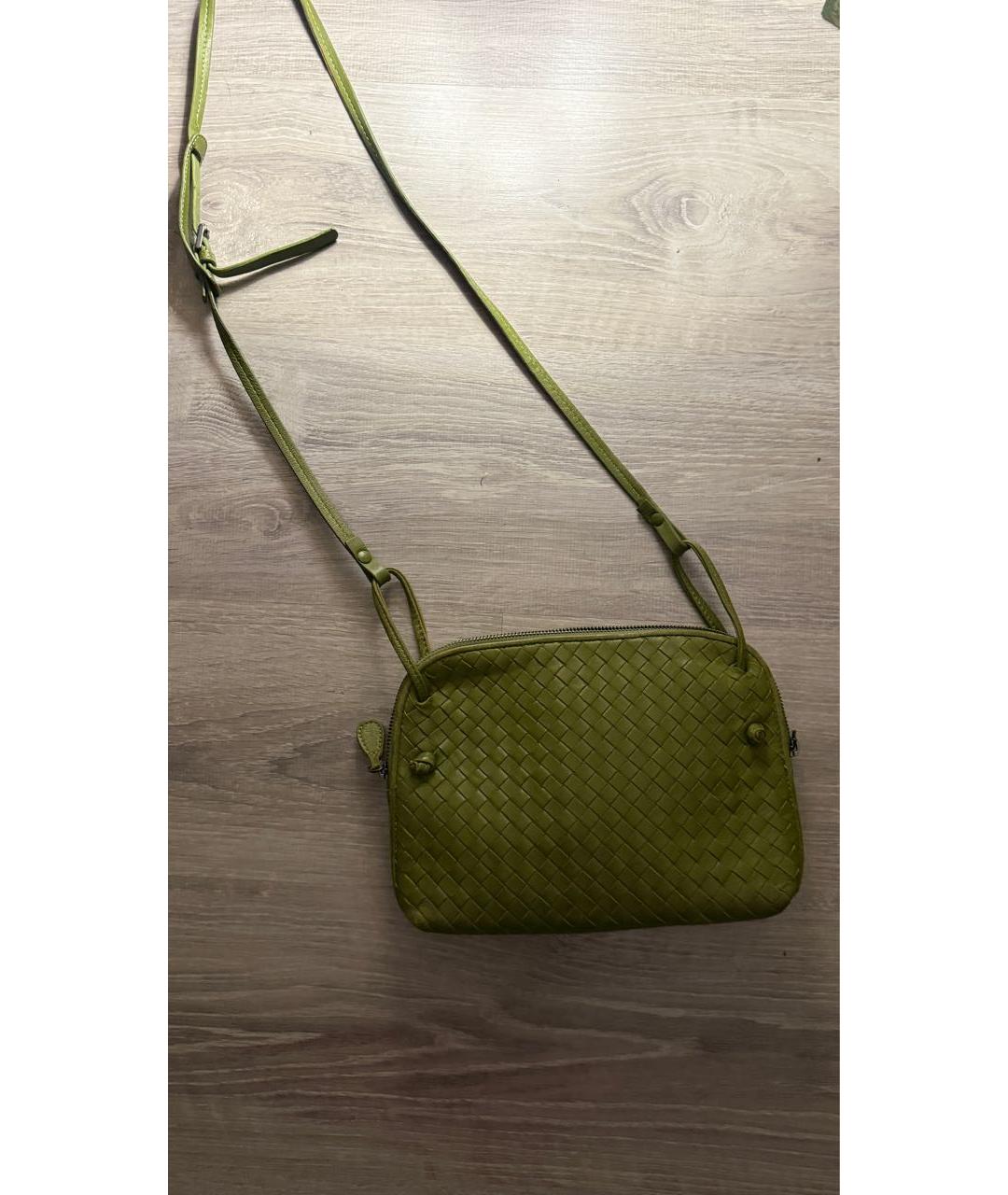 BOTTEGA VENETA Зеленая кожаная сумка через плечо, фото 3
