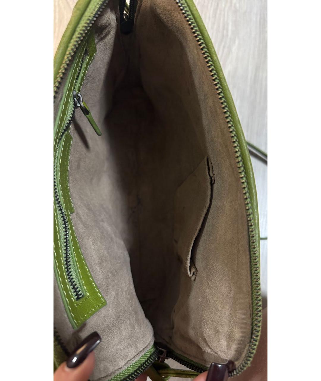 BOTTEGA VENETA Зеленая кожаная сумка через плечо, фото 5