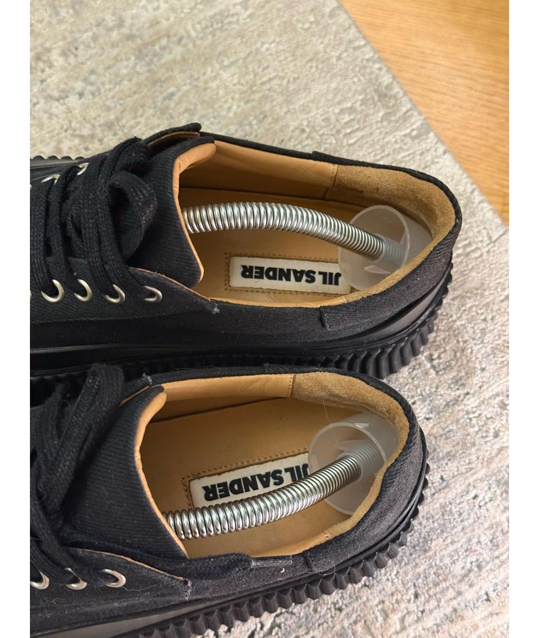 JIL SANDER Черные текстильные кеды, фото 6